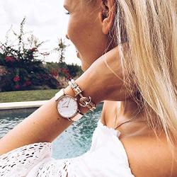 PAUL HEWITT Anchor Bracelet Women PHREP - Sailcloth Bracelet for Women, Nylon Bracelet for Women (Hazelnut) with Anchor Jewelry Made of IP Stainless Steel (Rose Gold), Beautiful Jewelry for Women