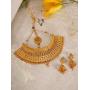 Crunchy Fashion Bollywood Style Traditional Indian Wedding Jewelry Necklace Earring with Maang Tikka Set for Women Girls