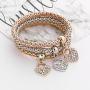 BELLA-Bee 3PCS/Set Multilayer Butterfly Heart Elephant Charms Chain Bracelet Crystal Stretch Bracelet for Women Girls Jewelry