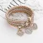 BELLA-Bee 3PCS/Set Multilayer Butterfly Heart Elephant Charms Chain Bracelet Crystal Stretch Bracelet for Women Girls Jewelry