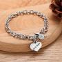 IEFSHINY Charm Bracelets for Women Girls, Heart Chain Bracelet with Charm Gifts for Mom Aunt Daughter Soul Sister BFF Bride Bridesmaid Flower Girl Grandma Happy Anniversary Niece Nurse Teacher Nana