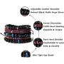 WAINIS Braided Leather Bracelets for Men Women Wrap Tiger Eye Lava Rock Beads Bracelet Woven Ethnic Tribal Rope Wristbands Bracelets Set Adjustable