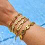 Link Chain Necklace Bracelets for Women Punk U Shape Chain Choker Necklace Statement Adjustable Link Bracelet Minimalist Party Jewelry Set