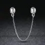 Safety Chain Charms Heart 925 Sterling Silver Beads fit Pandora Charms Bracelet & Necklace Safety Chain Charms Heart 925 Sterling Silver Beads fit Pandora Charms Bracelet & Necklace