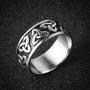 AsAlways Mens Women Classic 9mm Stainless Steel Ring Wedding Band for Men Inlay Celtic Knot Engagement Ring Comfort Fit