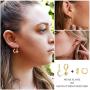 Small Dangle Hoop Earrings 14K Gold Plated Cubic Zirconia Boho Women Girls Huggie Earring Dainty Jewelry Gift
