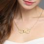 U7 Name Necklace Personalized Eternal Love Jewelry Custom Choker 925 Sterling Silver Infinity Necklace with 1-4 Names Birthstones of Family Friend