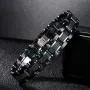Holizaly Mens Stainless Steel Two Tone Square Link Bracelet, Black and Blue Ion Plated Black Holizaly Mens Stainless Steel Two Tone Square Link Bracelet, Black and Blue Ion Plated Black