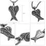 Herinos Stainless Steel Long Pendant Necklace Chain for Men Women Retro Wings Cross Feather Skull Herinos Stainless Steel Long Pendant Necklace Chain for Men Women Retro Wings Cross Feather Skull