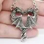 Controse Womens Silver-Toned Stainless Steel Steamin Hot Love Dragon Heart Necklace with Pendant Controse Womens Silver-Toned Stainless Steel Steamin Hot Love Dragon Heart Necklace with Pendant