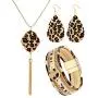 Hicarer 3 Pieces Leopard Jewelry Set Leopard Bracelet Earring Necklace for Women Girls Hicarer 3 Pieces Leopard Jewelry Set Leopard Bracelet Earring Necklace for Women Girls