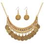 MIXIA Dancing Gypsy Jewelry Ethnic Coin Bib Necklace Drop Earring 2 Pcs Jewelry Set Women Exotic Bohemian Accessories