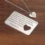 Couple Gifts, 2PCS Long Distance Relationships Gifts - Metal Wallet Card Inserts and Necklace - Matching Jewelry for Women Men Husband Wife Lover Couple Gifts, 2PCS Long Distance Relationships Gifts - Metal Wallet Card Inserts and Necklace - Matching Jewelry for Women Men Husband Wife Lover
