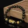 PLTGOOD Feng Shui Black Obsidian Wealth Bracelet, Pi Xiu Bracelet for Men Women - Dragon Lucky Charm Bracelet Attract Hand Carved Mantra Elastic Bead Bracelet PLTGOOD Feng Shui Black Obsidian Wealth Bracelet, Pi Xiu Bracelet for Men Women - Dragon Lucky Charm Bracelet Attract Hand Carved Mantra Elastic Bead Bracelet