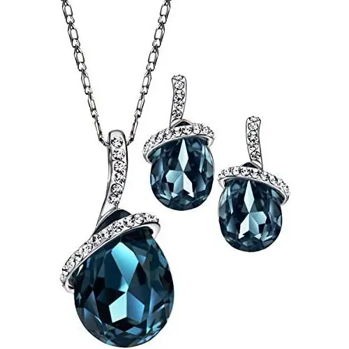 NEOGLORY Angle Tear Crystal Jewelry Set, Pendant Necklace, Earrings,18'' Embellished with Crystals from Swarovski NEOGLORY Angle Tear Crystal Jewelry Set, Pendant Necklace, Earrings,18'' Embellished with Crystals from Swarovski