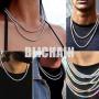 BLICHAIN Tennis Chain Necklace Bracelet 18K Gold Silver Bling Bling Luxury Iced Out Chain 5MM with Cubic Zirconia Stones Hip Hop Jewelry for Men and Women 7inches to 24inches