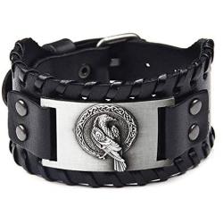 GelConnie Viking Bracelet Nordic Bracelets Punk Leather Cuff Bracelet Gothic Leather Wristband Amulet Scandinavian Talisman Pagan Jewelr