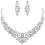 EVER FAITH Womens Crystal Gorgeous Floral Vine Bridal Necklace Earrings Set
