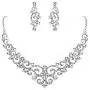 EVER FAITH Womens Crystal Gorgeous Floral Vine Bridal Necklace Earrings Set EVER FAITH Womens Crystal Gorgeous Floral Vine Bridal Necklace Earrings Set