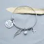 Memorial Initial Bracelet Sympathy Gifts A Piece of My Heart is in Heaven Memory Jewelry with Initial Loss Condolences Gifts