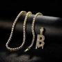 FW Jewelry Bling Iced Out Silver Gold Dripping Initial Letter Pendant Diamond Tennis Chains for Men Women in A to Z