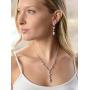 Mariell Silver Platinum Plated Cubic Zirconia Wedding Necklace & Earrings Bridal Jewelry Set for Brides