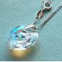 Royal Crystals''Mothers Love Heart Pendant Necklace for Women'' Made with Swarovski Crystals Blue Aurora Borealis Sterling Silver 925 Pendant Necklace, 18''