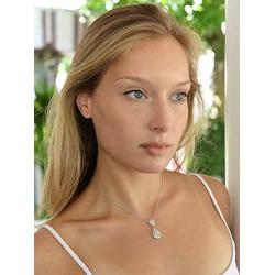 Mariell Pear-Shaped Cubic Zirconia Teardrop Bridal Necklace Pendant - Platinum Plated Wedding Jewelry