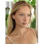 Mariell Pear-Shaped Cubic Zirconia Teardrop Bridal Necklace Pendant - Platinum Plated Wedding Jewelry