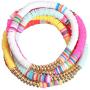 ATIMIGO 5Pcs Colorful Beads Heishi Bracelets Handmade Rainbow Boho Surfur Bracelets Set Stackable Stretch Summer Beach Jewelry for Women Men Girls