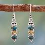 NOVICA Citrine and Reconstituted Turquoise Stone .925 Sterling Silver Earrings, Golden Mystique