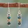 NOVICA Citrine and Reconstituted Turquoise Stone .925 Sterling Silver Earrings, Golden Mystique NOVICA Citrine and Reconstituted Turquoise Stone .925 Sterling Silver Earrings, Golden Mystique