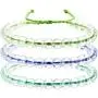 3 Pieces Transparent Glass Bead Bracelet Bead Bracelet Upcycled Jewelry Weaving Bracelet Adjustable Handmade Unisex Design (Blue, Blue-Green, Green) 3 Pieces Transparent Glass Bead Bracelet Bead Bracelet Upcycled Jewelry Weaving Bracelet Adjustable Handmade Unisex Design (Blue, Blue-Green, Green)