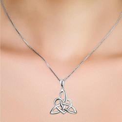 Sterling Silver Good Luck Irish Celtic Knot Love Knot Claddagh Lover Heart Shaped Pendant Necklace Bracelet