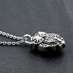 CoolJewelry Urn Necklace Ashes Our Hero Personalized Memorial Animal Pendant Cremation Keepsake Jewelry Stainless Steel