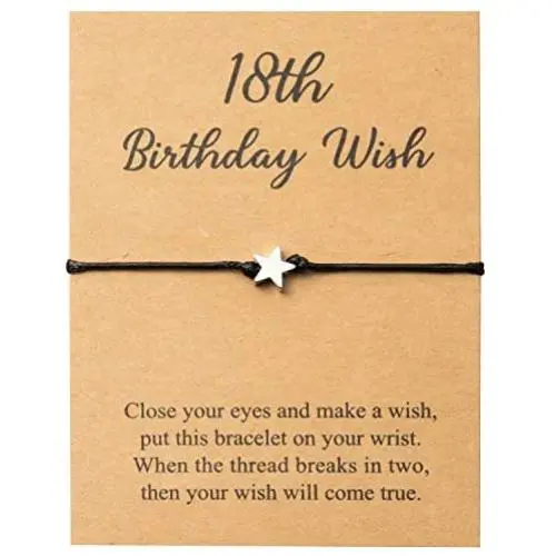 WATINC 18th Birthday Wish Bracelet for Girls, Adjustable Star Shape Bracelet for Valentine’s Birthday Gift, Make A Wish Bracelet for Couple Friendship, Women Teen Girl Jewelry Fashion Charm Bracelet WATINC 18th Birthday Wish Bracelet for Girls, Adjustable Star Shape Bracelet for Valentine’s Birthday Gift, Make A Wish Bracelet for Couple Friendship, Women Teen Girl Jewelry Fashion Charm Bracelet
