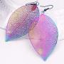 3 Paris Large Statement Lightweight Anodized Rainbow Filigree Drop Dangle Earrings for Women Summer Fashion