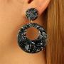 SMALLLOVE Acrylic Earrings Set for Women Girls Fashion Retro Bohemian Statement Leopard Print Geometric Resin Acetate Drop Dangle Hoop Studs Earrings