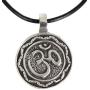 Trilogy Jewelry Pewter Circle Ohm Om Yoga Buddha Namaste Pendant on Leather Necklace