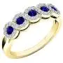 Dazzlingrock Collection 10K Round White Diamond & Gemstone Bridal Stackable Wedding Band Swirl Ring, Yellow Gold