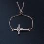 Zuo Bao Baptism Gift Christian Jewelry God is Greater Than The Highs and Lows Crystals Cross Adjustable Link Bracelets