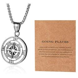 AZFVBQL Compass Necklace Gift for Men/Wife, Id Be Lost Without You Valentines Day, Compass Pendants Male Jewelry for Her, Romantic Anniversary Birthday Gift Ideas