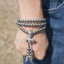 Chimok Full Stainless Steel Buddha Beads Necklace, Destiny Nepal Prayer Hand Bracelet,108 Buddhist Mala Beads for Meditation Prayer,Self Denfense Necklace