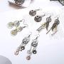 Hanpabum 4pairs Steampunk Drop Dangle Earrings For Women Men Vintage Punk Clockwork Hook Earrings Halloween Jewelry