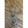Interchangeable Mini 12mm Snap Jewelry Rhinestone Halo Pendant & Stainless Steel Chain 19'' + 3'' Ext My Prime Gifts