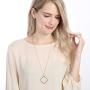 Bohemian Geometric Pendant Long Necklace - Boho Metallic Charm Layering Chain Moroccan Clover Quatrefoil/Floral Filigree/Tassel/Bar/Disc Hoop