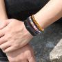 Finrezio 24 Pcs Braided Leather Bracelet Set for Women Men Wristbands Boho Ethnic Tribal Linen Hemp Cords Beads Wrap Bracelets String Handmade Jewelry