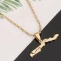 Gambia Map Flag Necklace Pendants Gold Color Jewelry Gambian Item Gifts