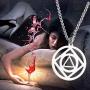 Detailed AA & NA Anonymous Dual Pendant Necklace Keyring 12 Steps Recovery Sober