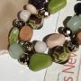 Bocar 2 Layer Statement Chunky Beaded Fashion Necklace for Women Gifts